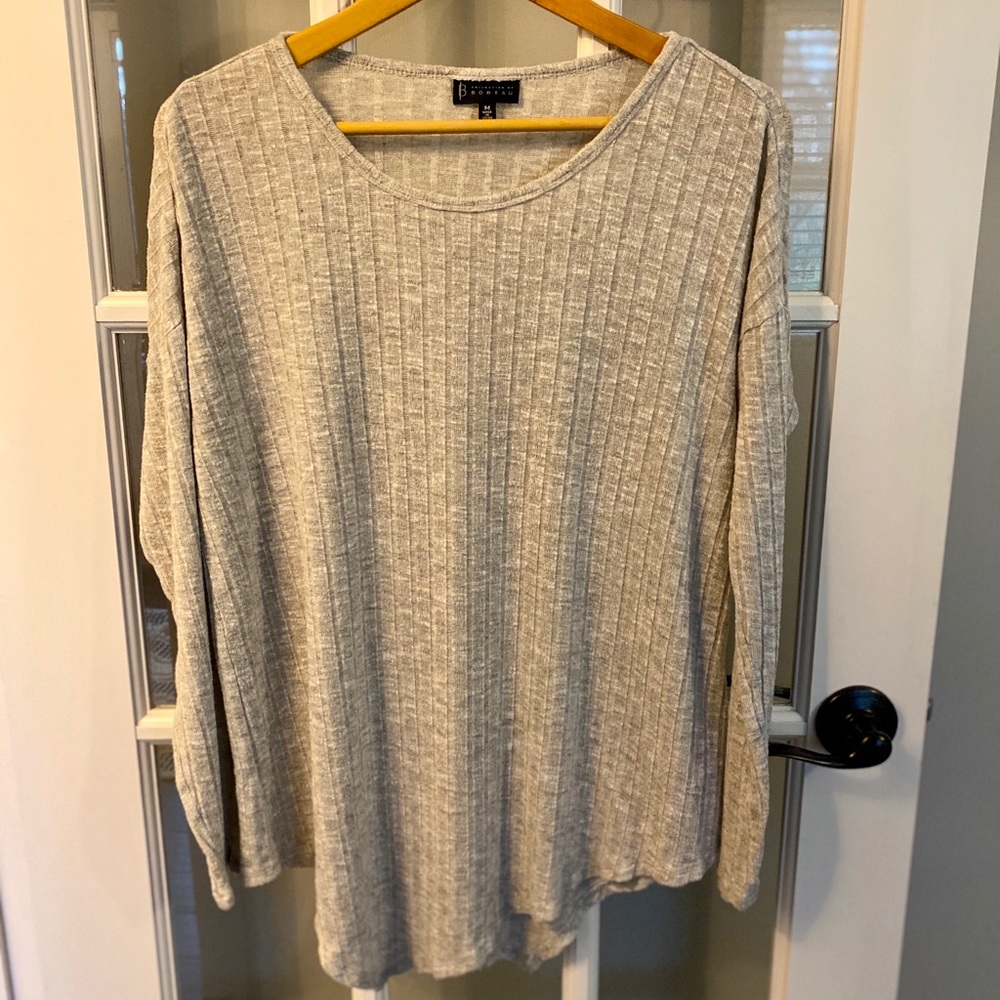 Asymmetric heather grey top